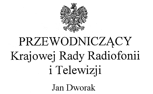 Przewodniczcy Krajowej Rady Radiofonii i Telewizji Jan Dworak